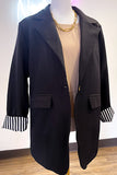 Solid Black Single Button Blazer