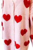 Long Light Pink Heart Cardigan