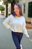 Spring Breeze Cream Crop Sweater