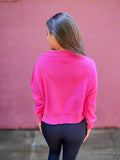 Spring Breeze Hot Pink Crop Sweater