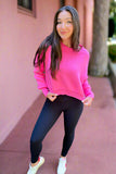 Spring Breeze Hot Pink Crop Sweater