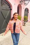 Pink Floral Lightweight Quilted Jacket