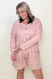 Heyson Comfy Knit Button-Down Long Sleeve Romper